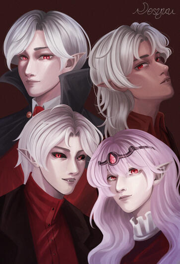 A Happy Vampire Family [Vampires SMP Fanart]